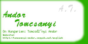 andor tomcsanyi business card